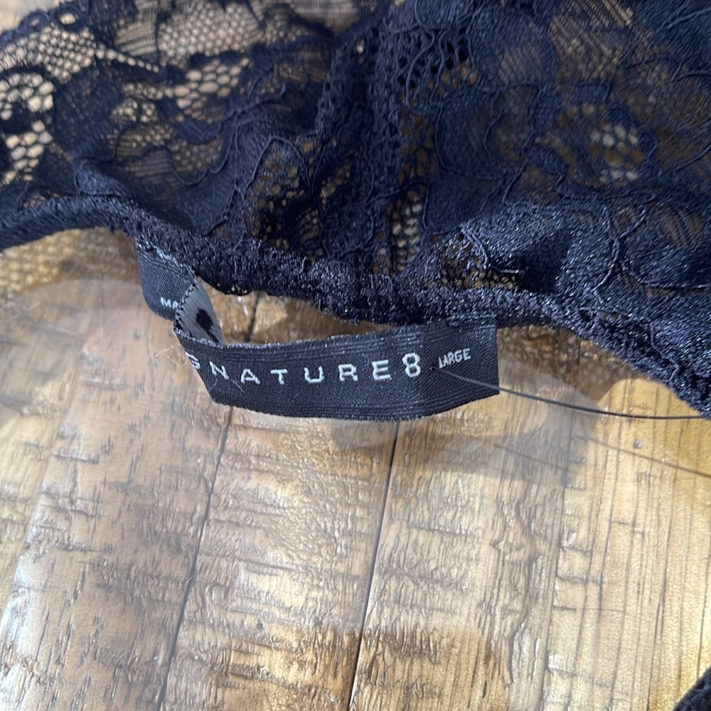 Signature 8 Lace Black Bralette Front Closure Large New - Picture 4 of 4